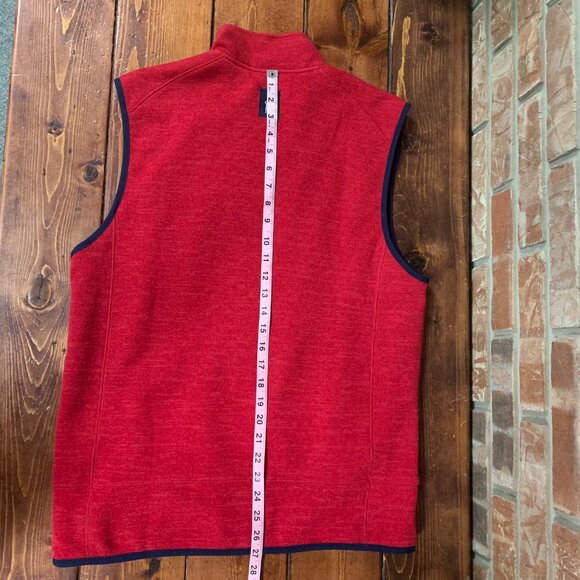 Johnnie-O Red Blue Men's Medium Full Zip Lined Preppy Golf Outdoor Vest EUC - Picture 10 of 12